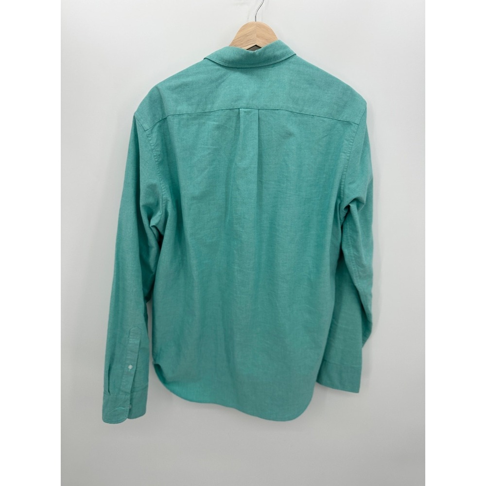 J. Crew Mens Flex Blue Green Button Down Dress Shirt Size L 16-16.5 Preppy - Picture 2 of 7